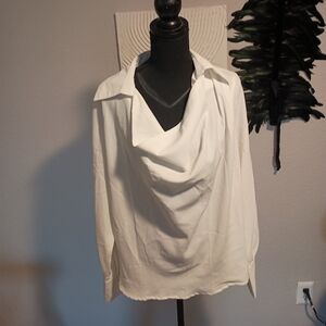 Elegant STYLEWE Ivory Cowl Neck Blouse